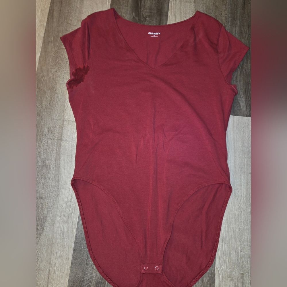 Old Navy Burgundy Fitted Bodysuit